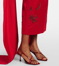 Erdem Draped bow-detail embellished satin gown