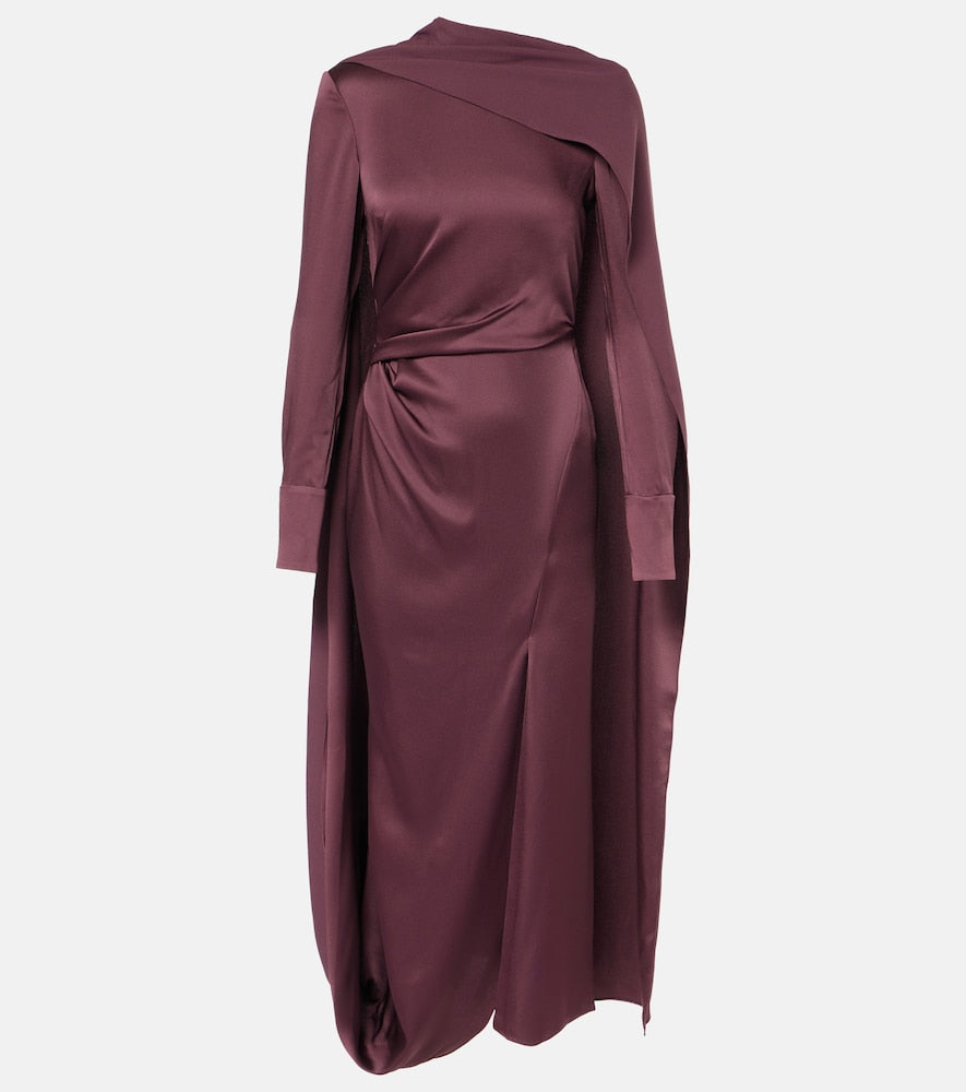 Erdem Draped satin midi dress. Erdem 垂褶缎面中长连衣裙