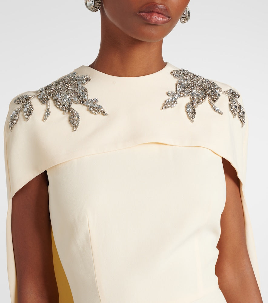 Erdem Embellished caped gown