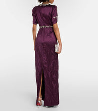 Erdem Embellished crinkled satin gown
