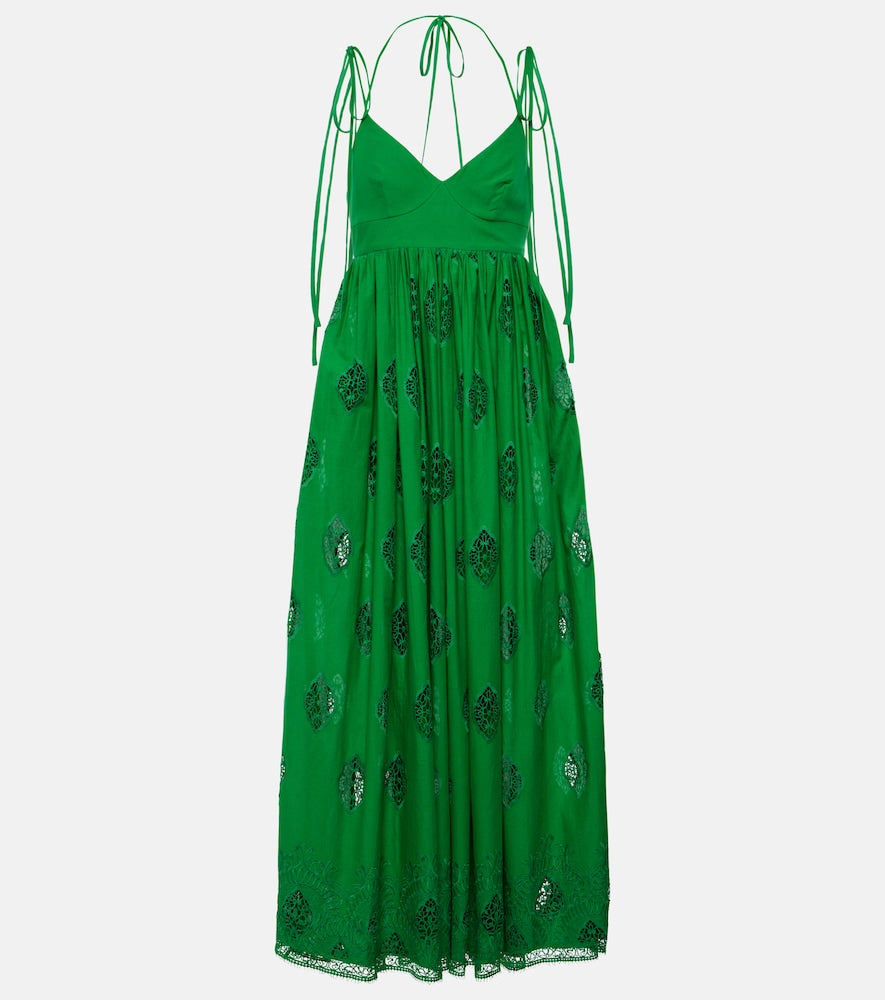 Erdem Embroidered cotton-blend midi dress. Erdem 刺绣棉混纺中长连衣裙