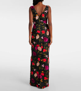 Erdem Embroidered jacquard gown