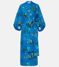 Erdem Floral cotton and linen midi dress. Erdem 花卉图案棉麻中长连衣裙