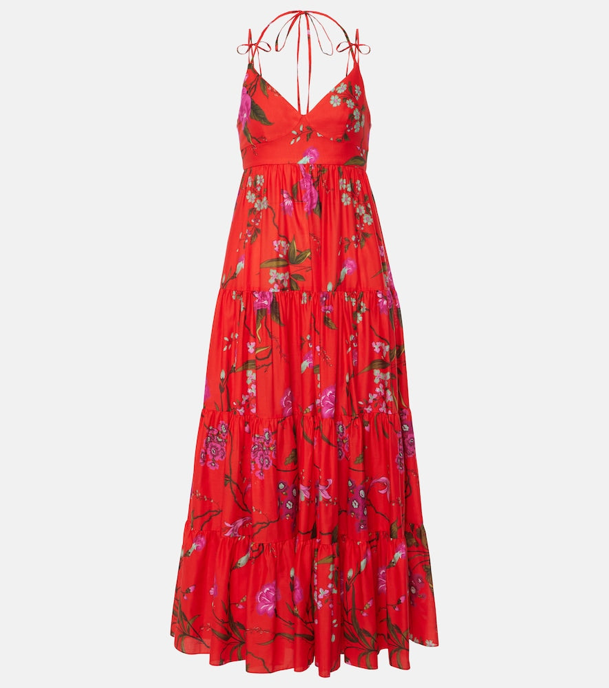Erdem Floral cotton-blend midi dress. Erdem 花卉图案棉混纺中长连衣裙