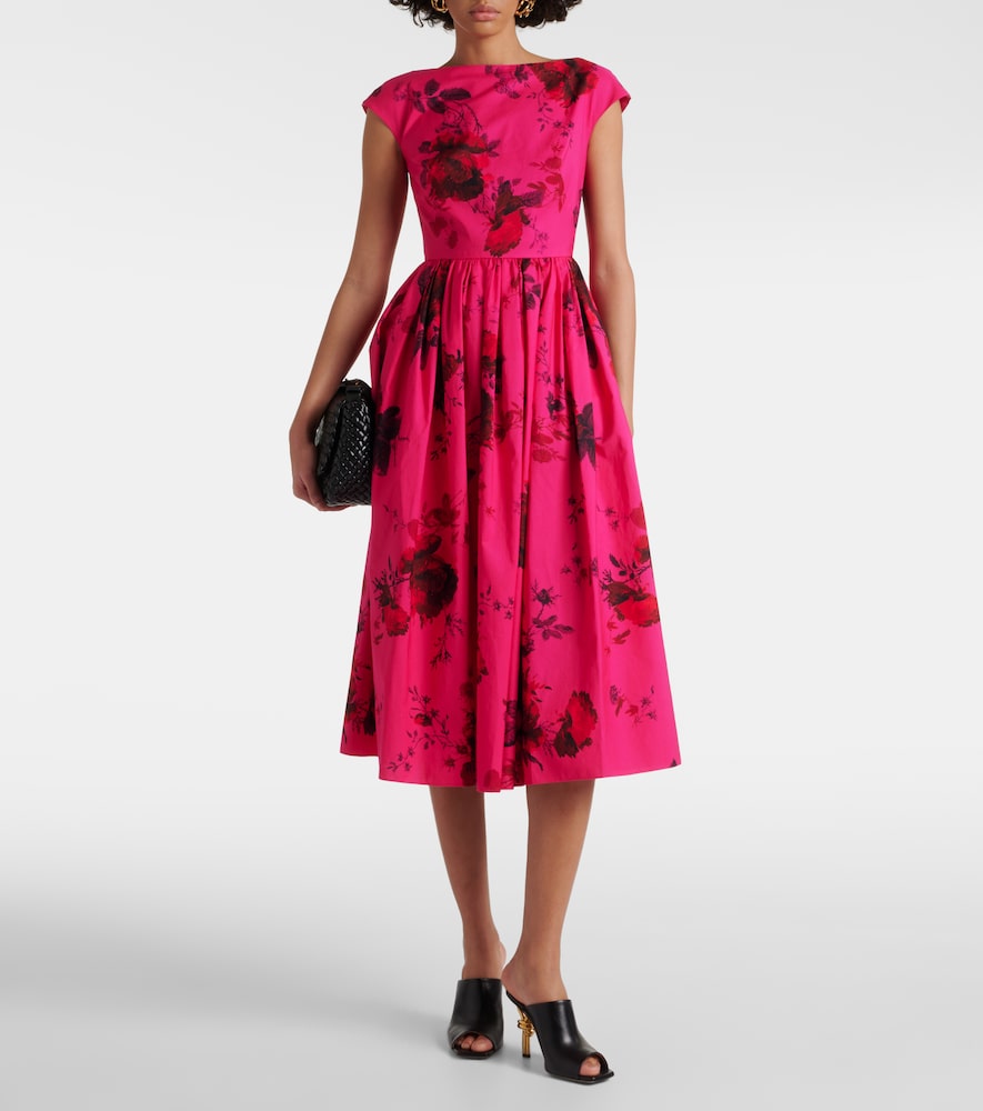 Erdem Floral cotton faille midi dress