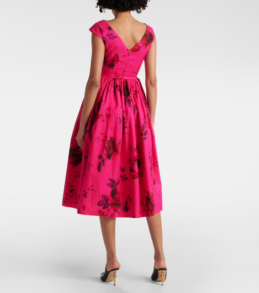 Erdem Floral cotton faille midi dress