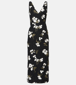 Erdem Floral embellished jacquard cocktail dress