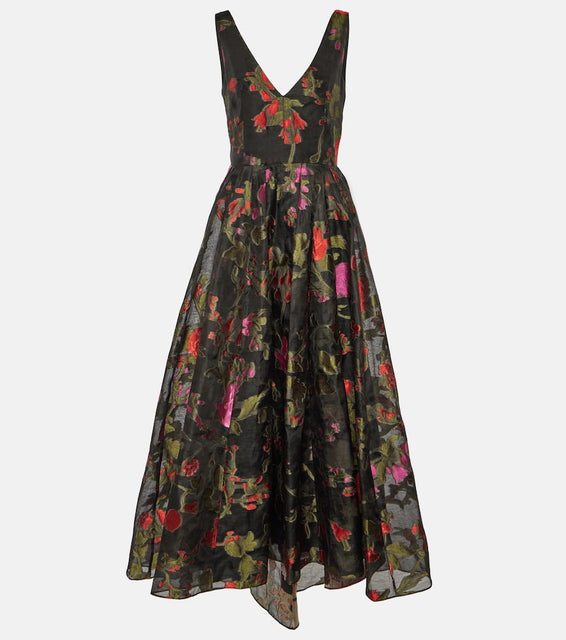 Erdem Floral organza midi dress