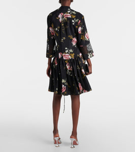 Erdem Floral silk crêpe de chine minidress