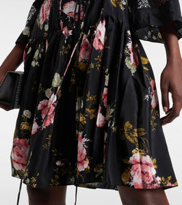 Erdem Floral silk crêpe de chine minidress