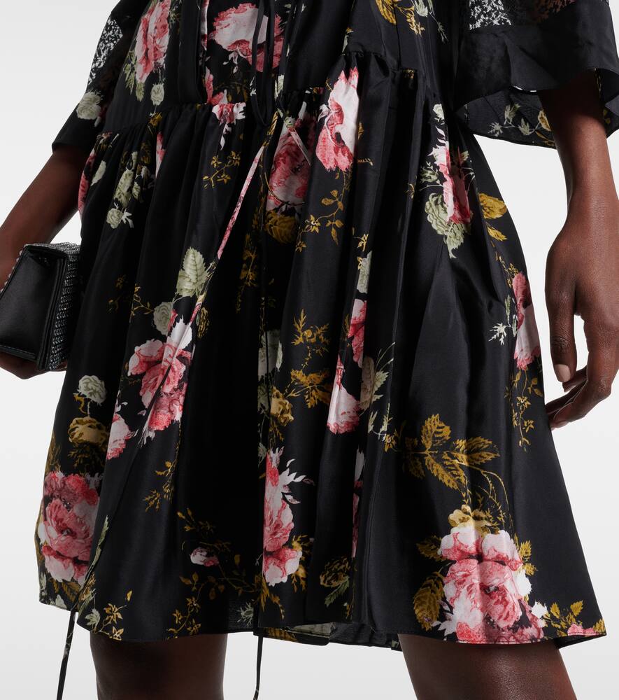 Erdem Floral silk crêpe de chine minidress