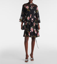 Erdem Floral silk  de chine minidress
