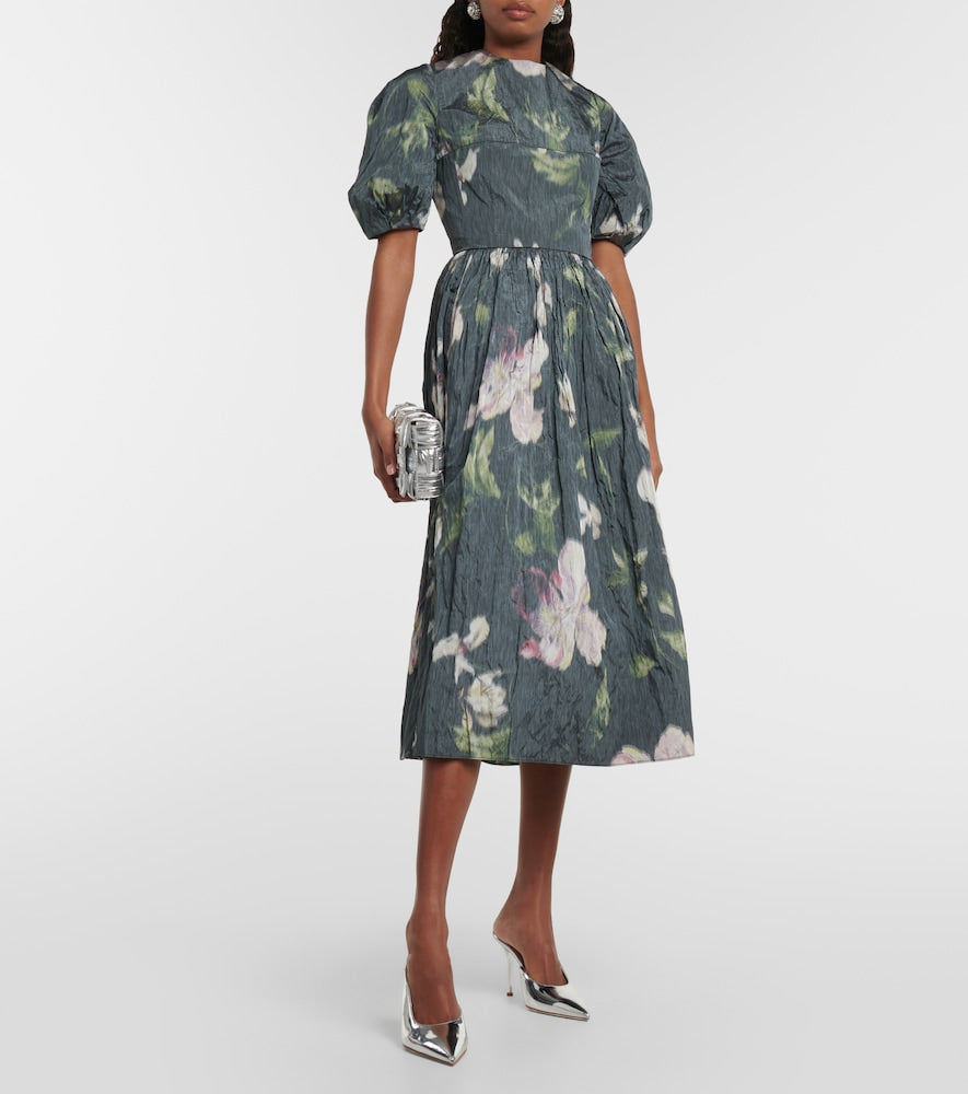 Erdem Floral taffeta midi dress