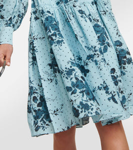 Erdem Floral tiered crêpe minidress