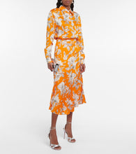Erdem Griselda floral satin midi skirt