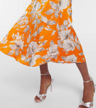 Erdem Griselda floral satin midi skirt