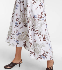 Erdem Helena floral halterneck cotton midi dress