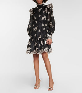 Erdem Nella floral embroidered silk minidress