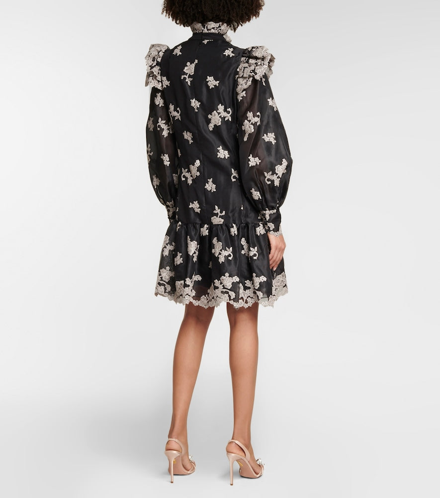 Erdem Nella floral embroidered silk minidress