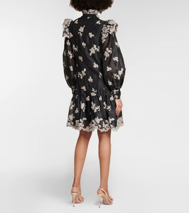 Erdem Nella floral embroidered silk minidress