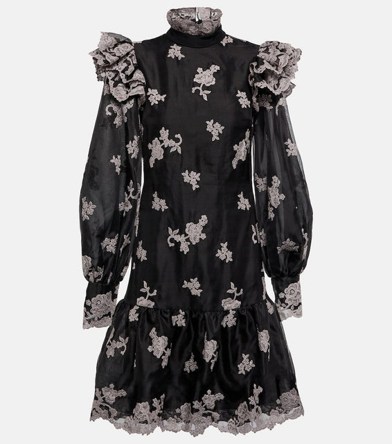 Erdem Nella floral embroidered silk minidress