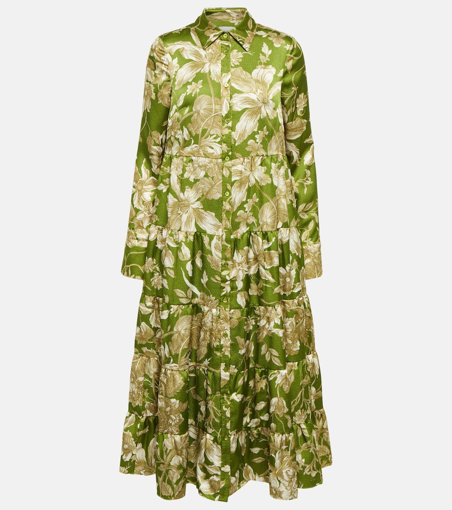 Erdem Palmira floral midi dress. Erdem Palmira 花卉图案中长连衣裙