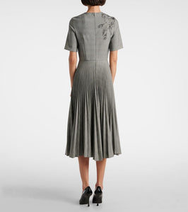 Erdem Prince of Wales check pleated midi dress