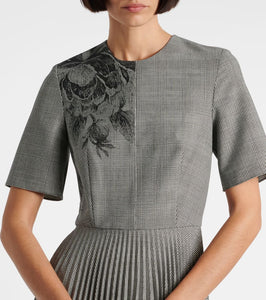 Erdem Prince of Wales check pleated midi dress