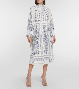 Erdem Printed crêpe de chine midi dress