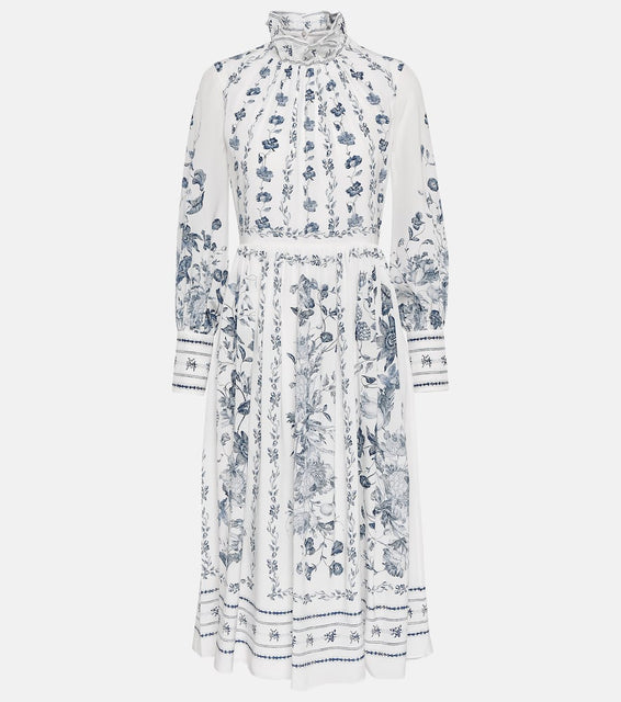 Erdem Printed crêpe de chine midi dress