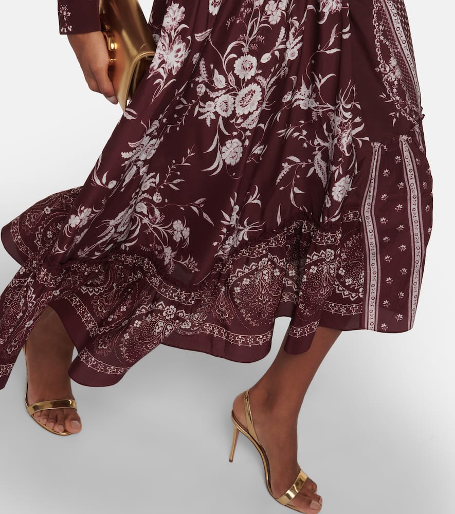 Erdem Ruffled floral silk midi dress