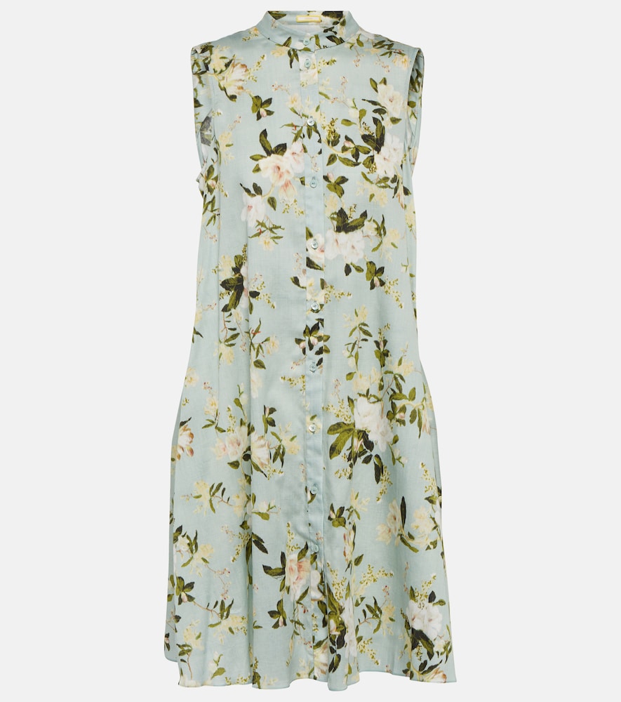 Erdem Soleil floral cotton poplin minidress. Erdem Soleil 花卉棉质府绸迷你连衣裙