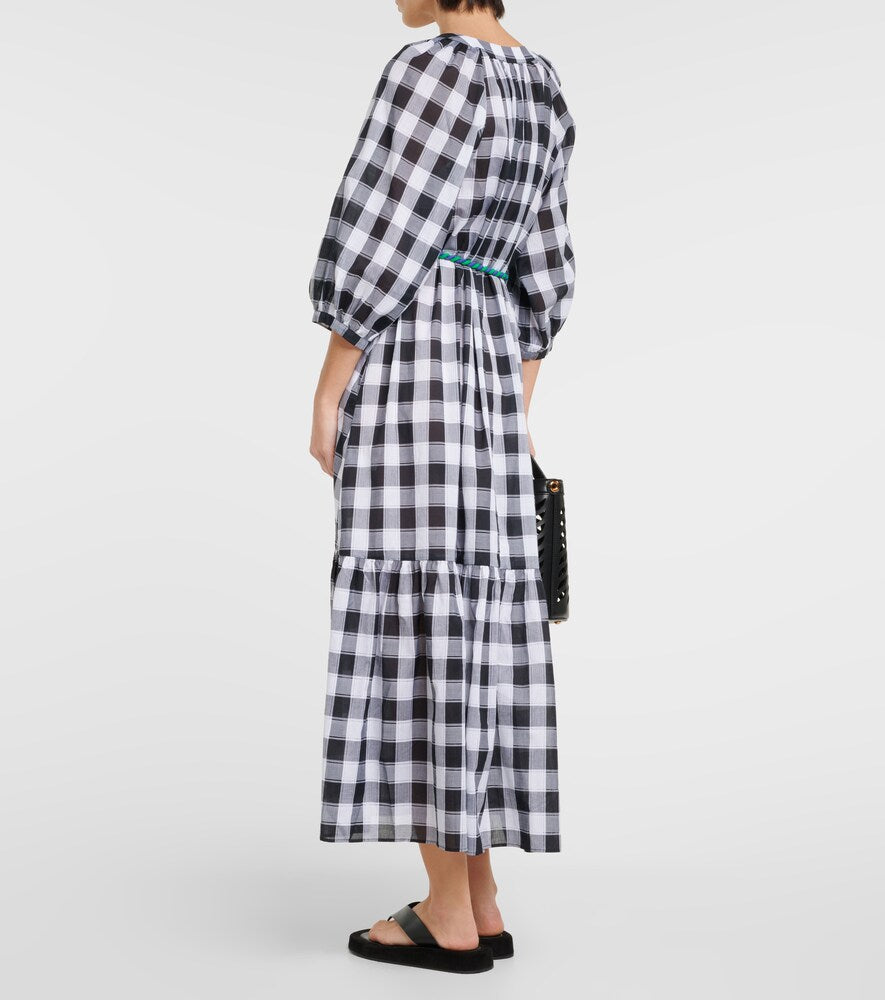 Eres Chess printed cotton midi dress