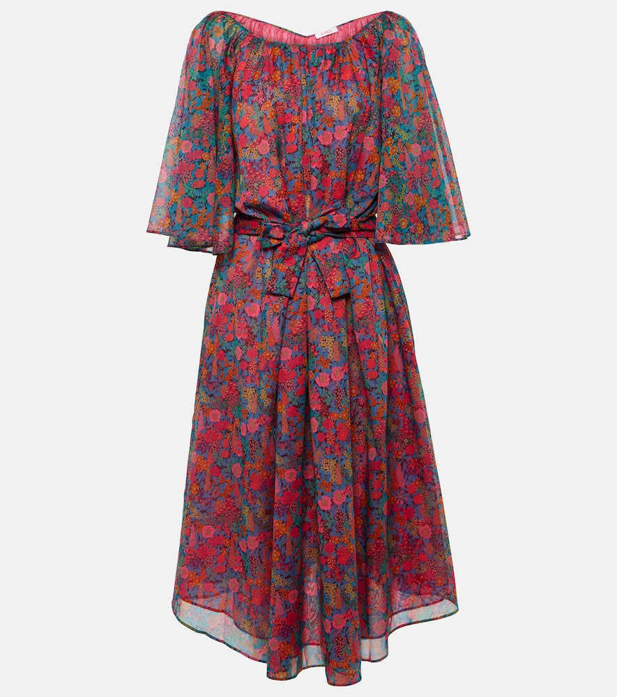 Eres Daisy floral cotton midi dress. Eres Daisy 花卉棉质中长连衣裙