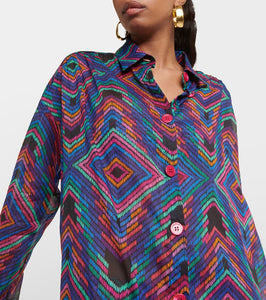 Eres Dj printed cotton voile shirt dress