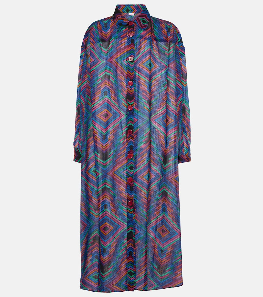 Eres Dj printed cotton voile shirt dress. Eres DJ 印花棉质薄纱衬衫裙