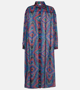 Eres Dj printed cotton voile shirt dress