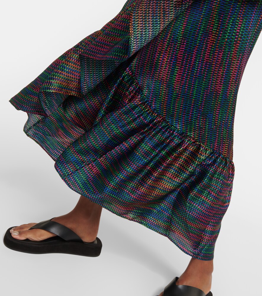 Eres N√É¬©on printed silk satin wrap skirt