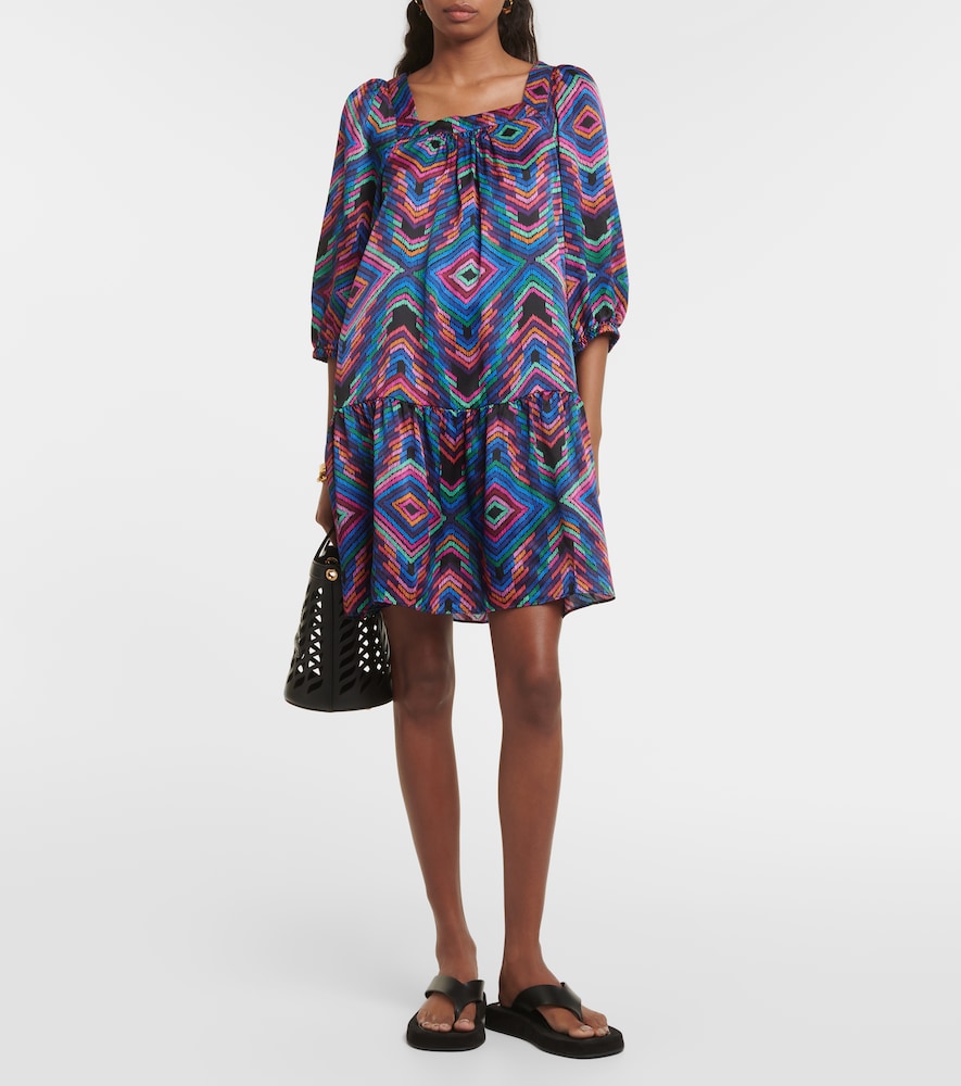 Eres Nightclub printed satin minidress