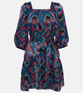 Eres Nightclub printed satin minidress