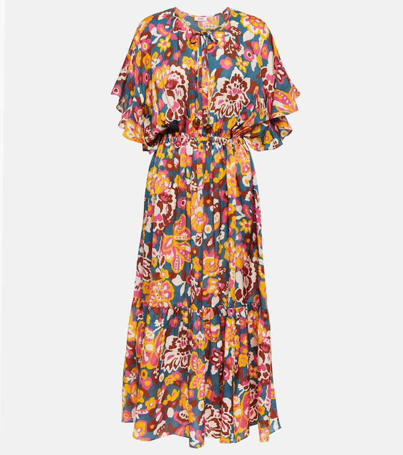 Eres Piment floral silk and cotton midi dress
