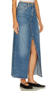 Essentiel Antwerp Excuses Reworked Denim Skirt in Blue