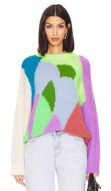 Essentiel Antwerp Fittis Jacquard Pullover in Purple - Essentiel Antwerp - Pull jacquard Fittis - Violet - Essentiel Antwerp Fittis 紫色提花套头衫 - Essentiel Antwerp Fittis Jacquardpullover in Lila - Essentiel Antwerp Fittis 자카드 풀오버(퍼플 색상) - Pullover Essentiel Antwerp Fittis jacquard in viola