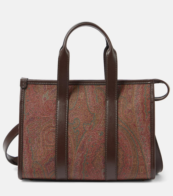 Etro Bauletto Large paisley canvas tote bag. Shop Etro Top-Handle Bags for women now.