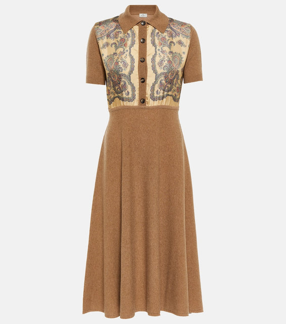 Etro Cashmere, wool, and silk midi dress