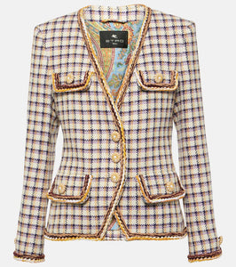 Etro Checked cotton-blend jacket