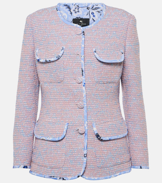 Etro Checked wool-blend tweed jacket