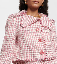 Etro Cropped houndstooth wool-blend jacket
