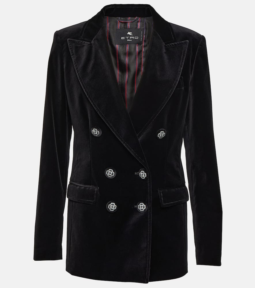 Etro Double-breasted velvet blazer