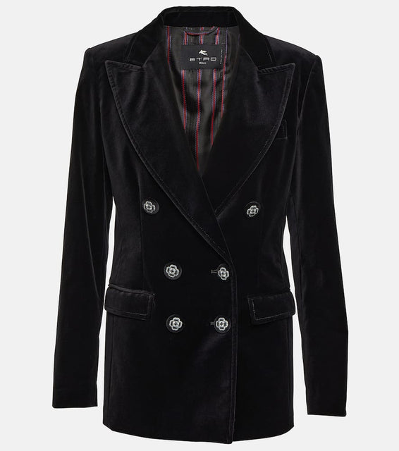 Etro Double-breasted velvet blazer